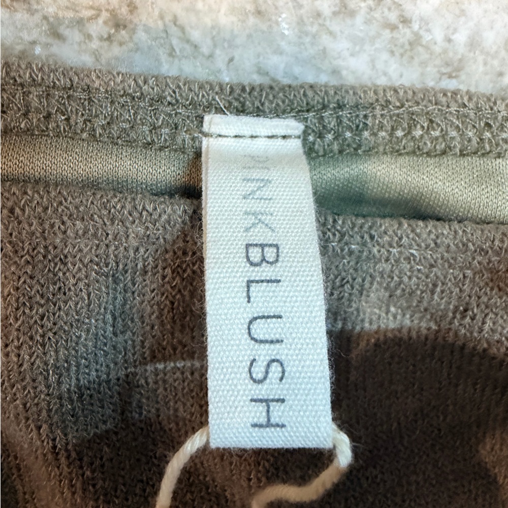 PinkBlush Taupe Knit Dress Stretch 3/4 Sleeve small - Picture 3 of 8